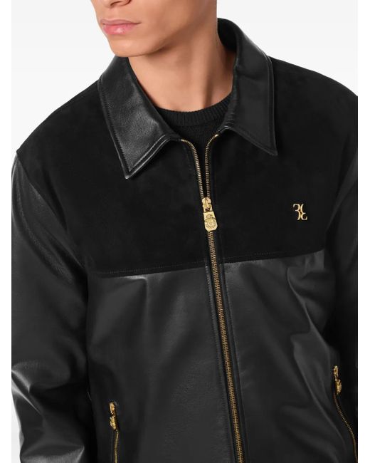 Billionaire Bomberjacke Aus Leder in Black für Herren