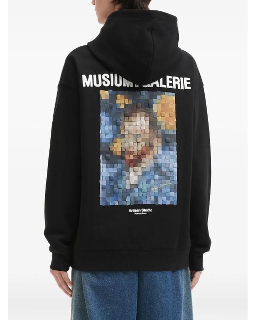 Musium Div. Black Pixel-Print Hoodie for men