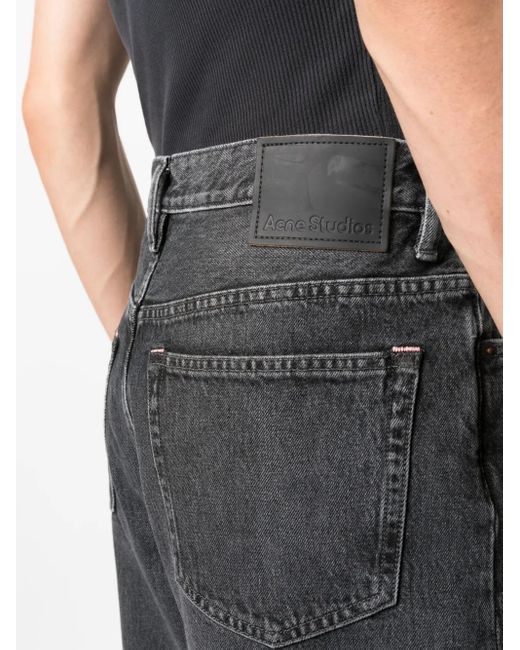 Acne Gray Mid-Rise Wide-Leg Jeans for men