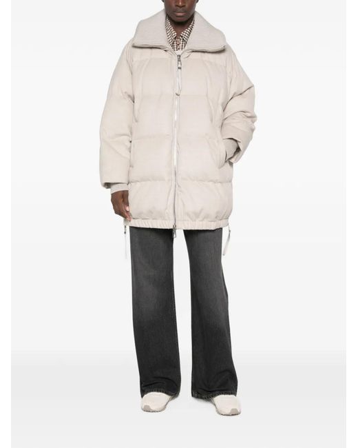 DUNO White Quilted High-Neck Jacket