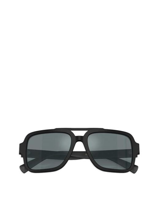 Dolce & Gabbana Gray Double-Bridge Square-Frame Sunglasses