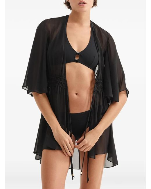 Eres Black Flared Sleeve Opérette Top