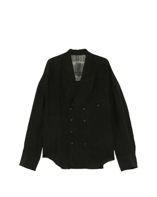 Ziggy Chen Black Double-Breasted Buttoned Jacket for men