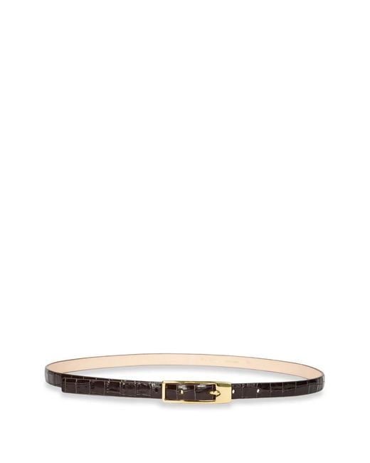 Paul Smith White Crocodile-Effect Buckle Belt