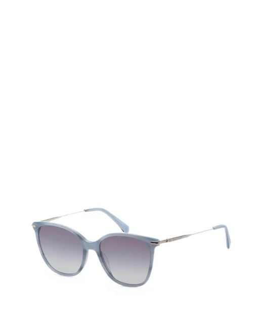 Longchamp White Marble-Effect Cat-Eye Sunglasses