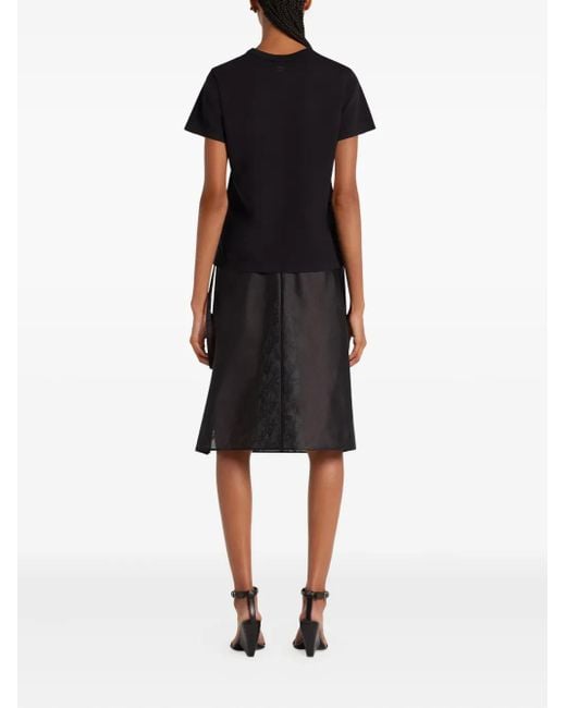 Courreges Black Embroidered Tee Clothing