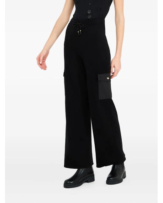 Liu Jo Black Cargohose Mit Elastischem Bund