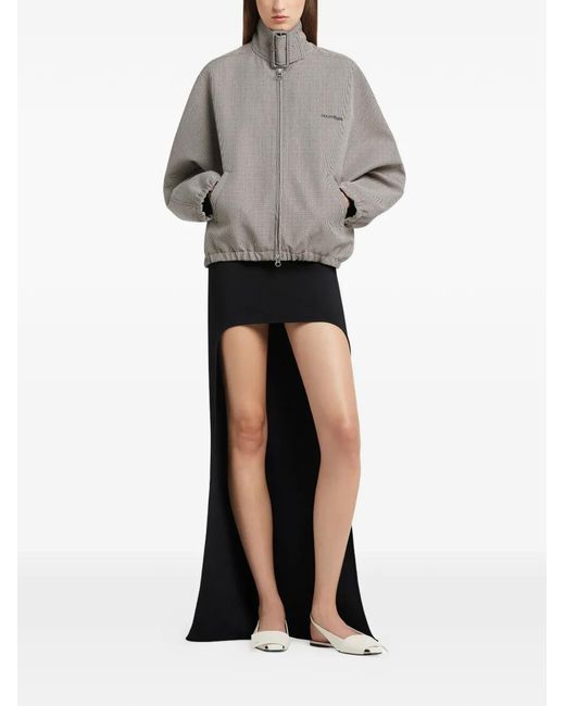 Courreges Gray Houndstooth-Pattern Bomber Jacket