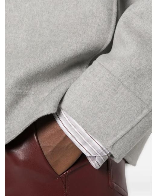 Max Mara Gray Hooded Zip-Up Jacket