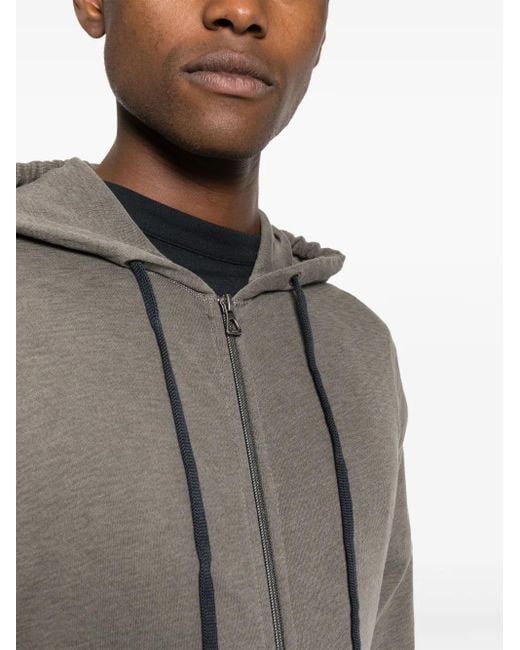 James Perse Gray Zipped Jersey-Fleece Hoodie for men