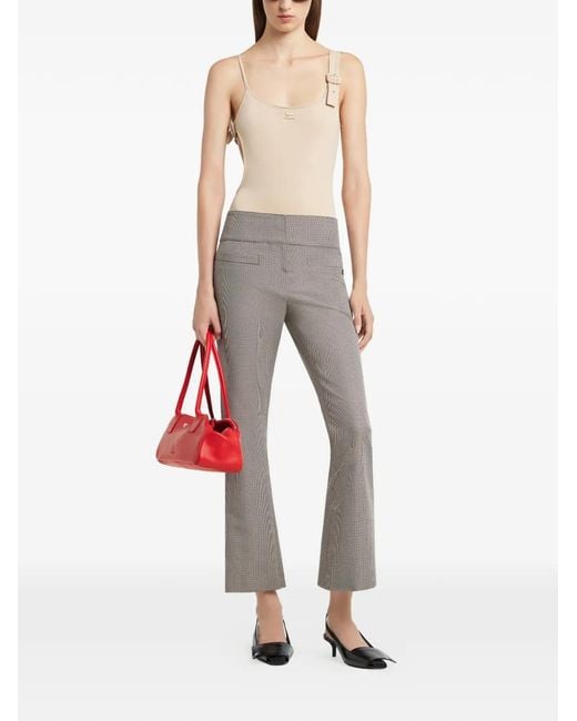 Courreges Natural Buckle Cut-Out Swimsuit