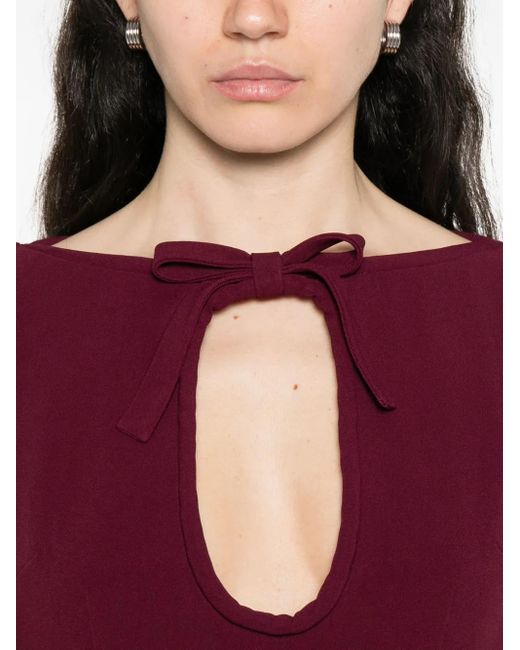 Robe Courte Sans Manches À Ouverture Goutte D'Eau ROWEN ROSE en coloris Red