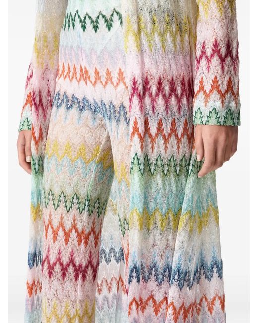 Missoni White Chevron-Pattern Cardi-Coat