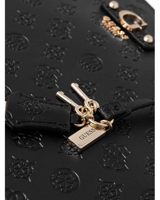 Guess Black Dita Patterned Tote Bag
