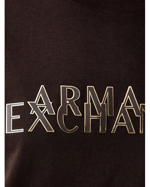 ARMANI EXCHANGE Black Logo-Print T-Shirt