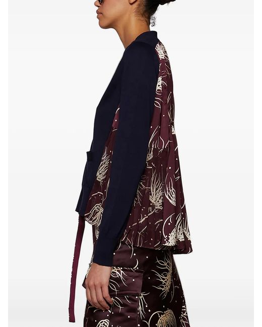 Sacai Blue Panelled Cardigan