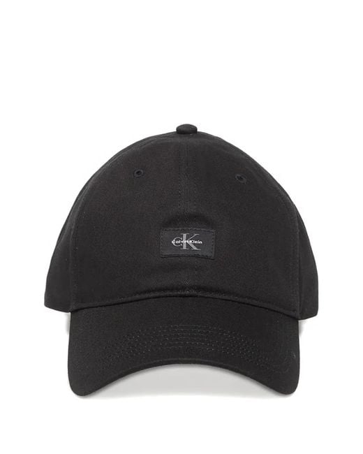 Calvin Klein Black Logo-Patch Baseball Cap for men