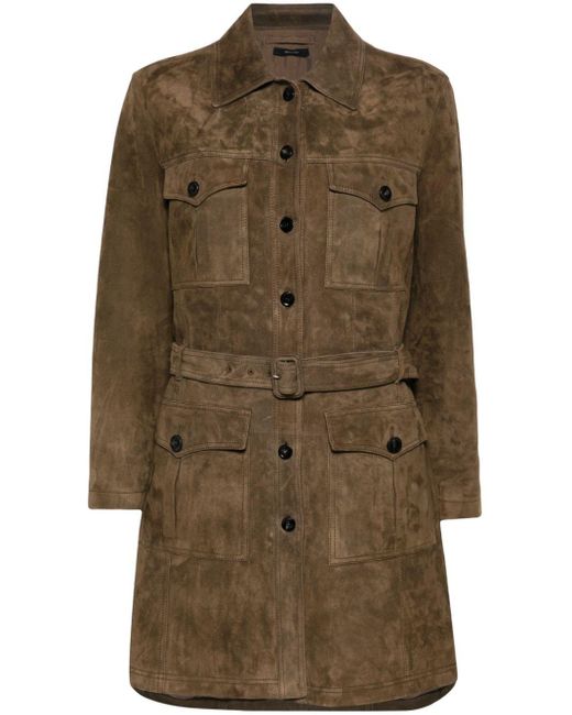 Tom Ford Green Suede Leather Coat