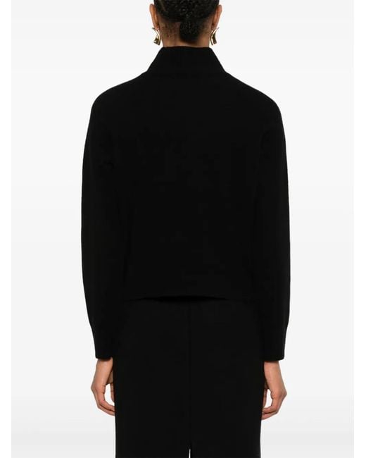 Vince Black High-Neck Raglan-Sleeves Sweater