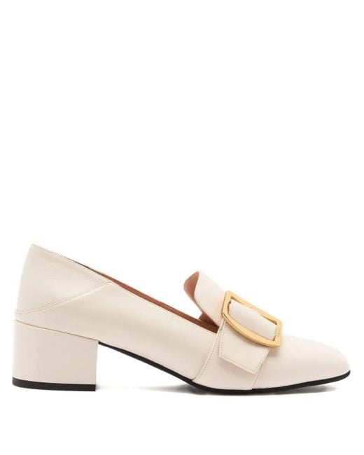Bally Natural 40Mm Boucle Leather Pumps