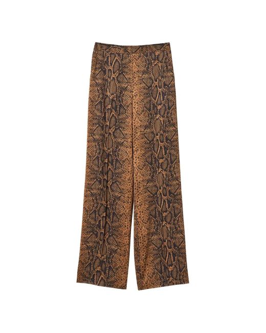 Twinset Brown Pantalon Ample À Imprimé Peau De Python