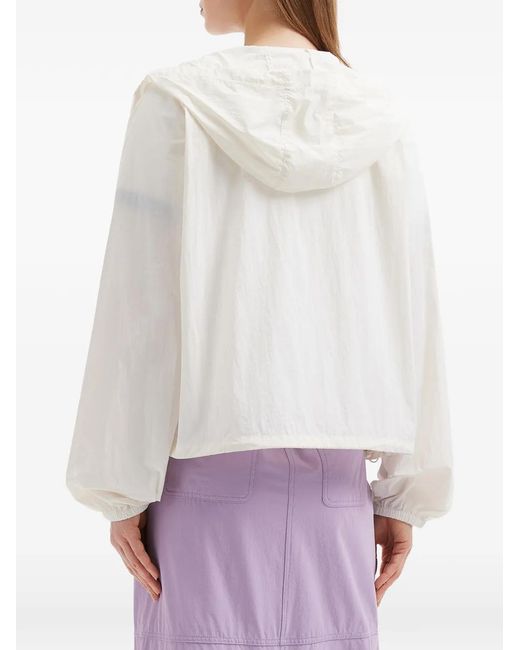 Chocoolate White Hooded Zip Jacket