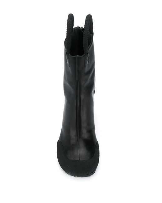 Random Identities Black Top Handle Ankle Boots