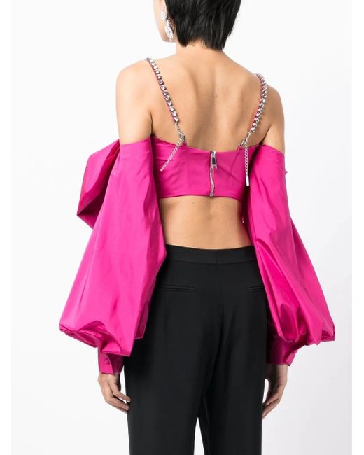 Top Oversize Con Fiocco di Area in Pink