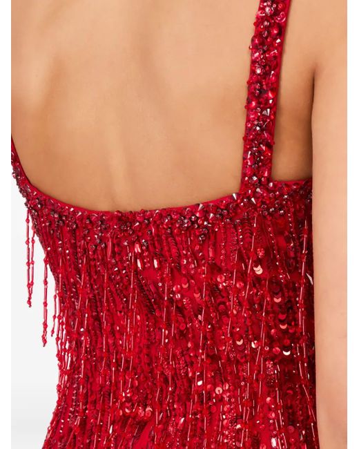 Robe Longue À Ornements De Sequins Jenny Packham en coloris Red