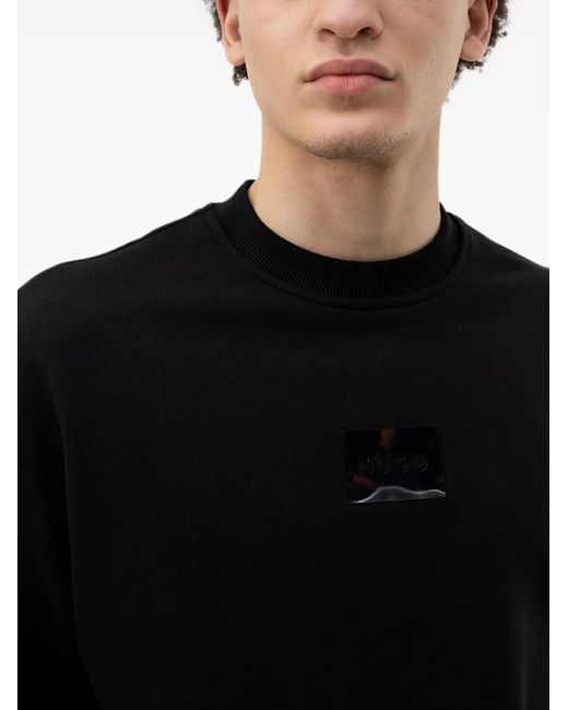 HUGO Black Logo-Patch Sweater for men