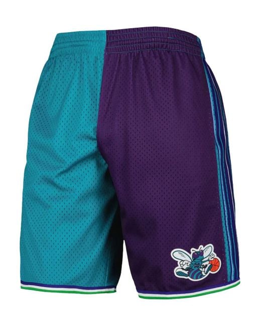 Mitchell & Ness Blue X Nba Charlotte Hornets 1999 Split Swingman Shorts for men