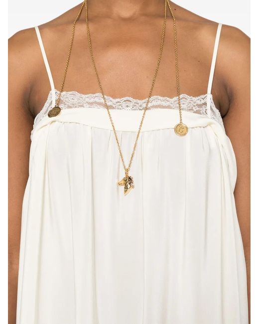 Chloé White Lace-Trim Mini Dress