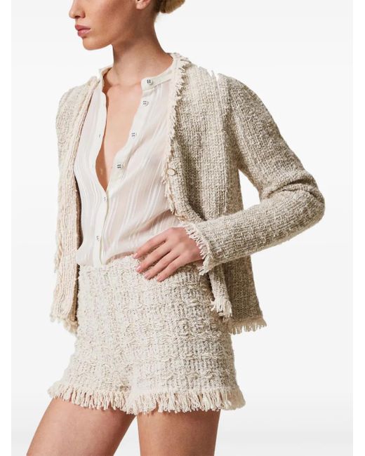 Twinset Natural Lurex Jacquard Shorts