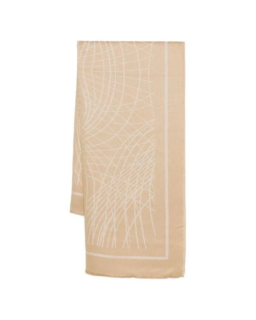 Elisabetta Franchi Natural Foulard Scarf With Lurex