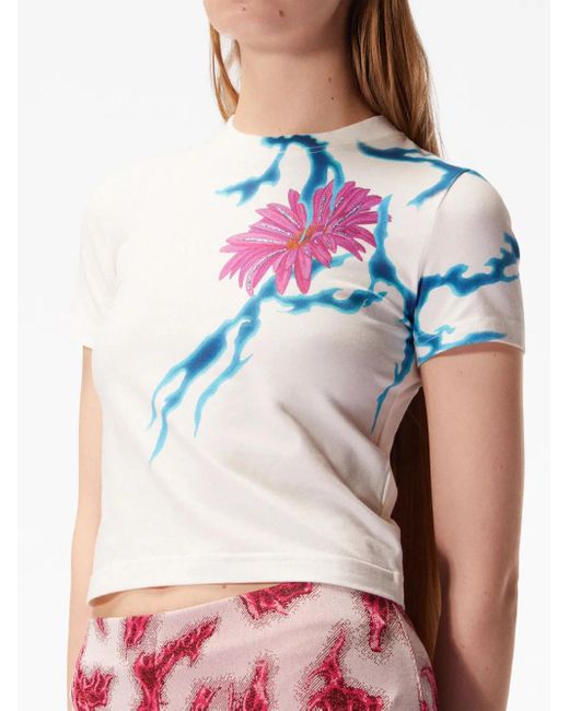 MACCAPANI Blue Baby Cropped T-Shirt