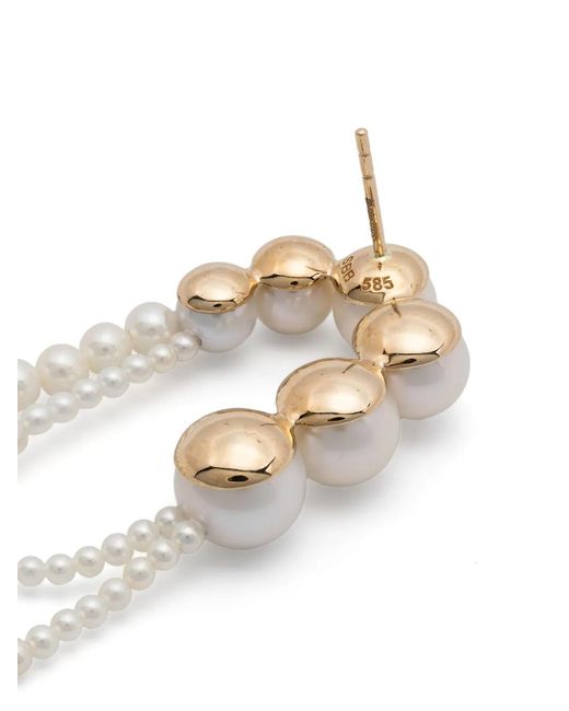 Sophie Bille Brahe White 14Kt Recycled Embrassée De Perle Single Earring