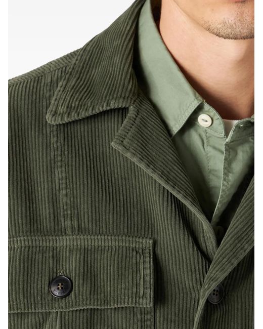 Fortela Green Solomon Corduroy Chest-Pocket Shirt for men