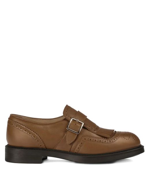 Doucal's Brown Tassel-Detail Buckled Monk Shoes