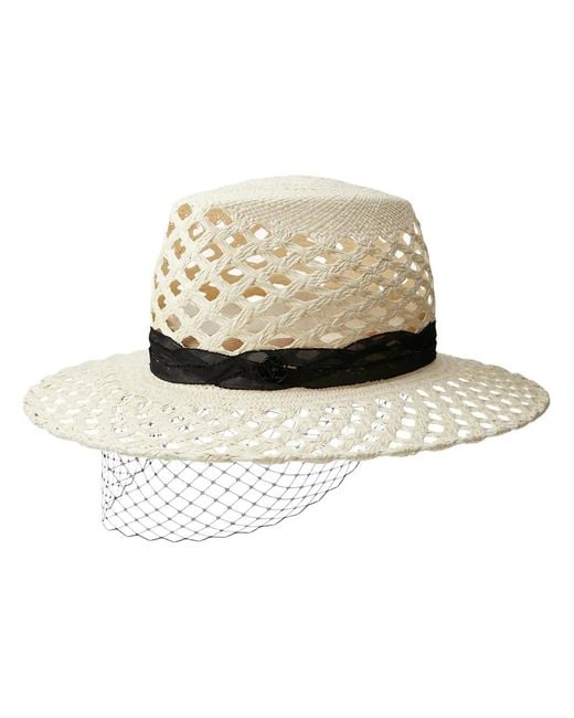 Maison Michel White Kyra Veil Sun Hat