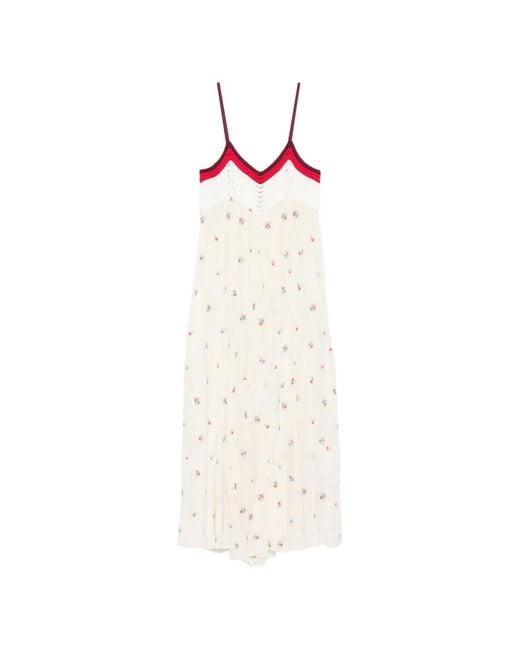 Forte_forte White Crochet-Knit Floral-Embroidered Maxi Dress