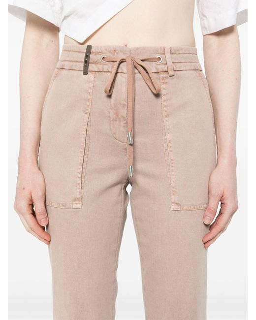 Peserico Natural Cropped-Hose mit Tapered-Bein