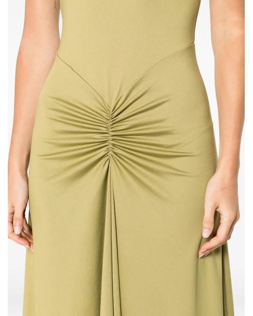 Victoria Beckham Blaire Midi-Jurk Met Korte Mouwen in het Green