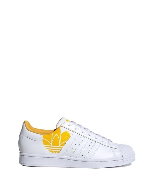 Adidas White Superstar Trefoil Logo Sneakers
