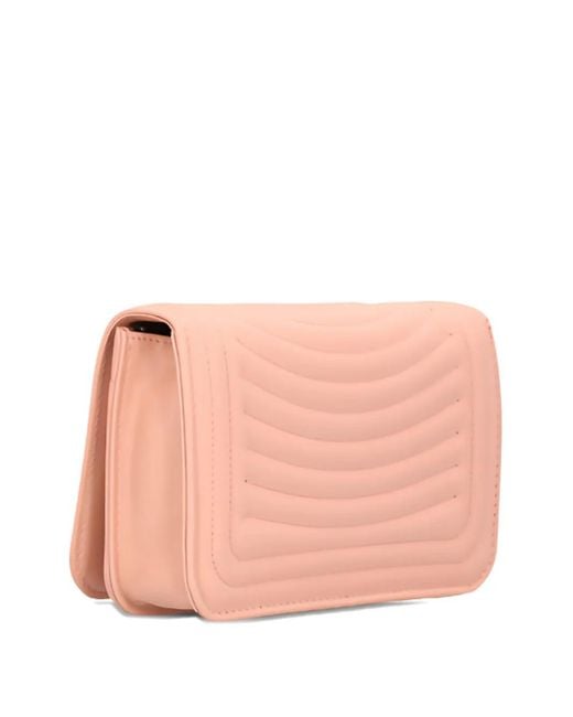 Longchamp Pink Quilted Stud-Embellished Wallet On Chain