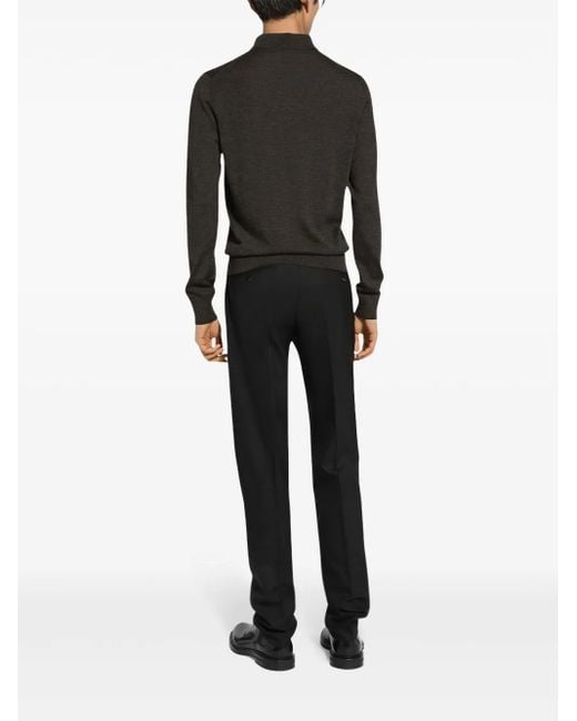 Polo En Cachemire À Logo Brodé Dolce & Gabbana pour homme en coloris Black