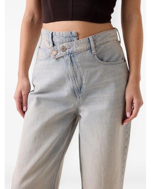 Guess Gray Gina Asymmetric-Waist Jeans