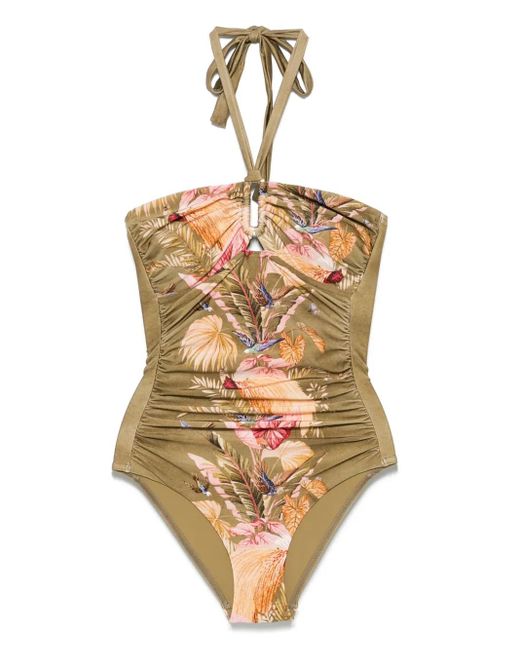 Zimmermann Ascension Wide Link One Piece Swimsuit Metallic
