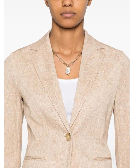 Circolo 1901 Blazer Met Enkele Rij Knopen in het Natural