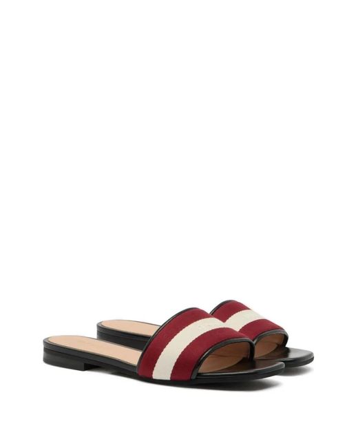 Bally White Ribbon Flat Sandals