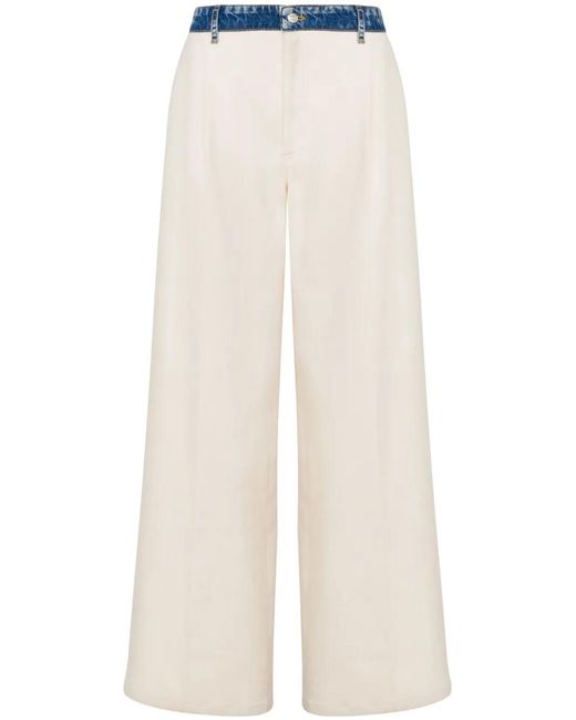 Moschino White Wide-Leg Trousers